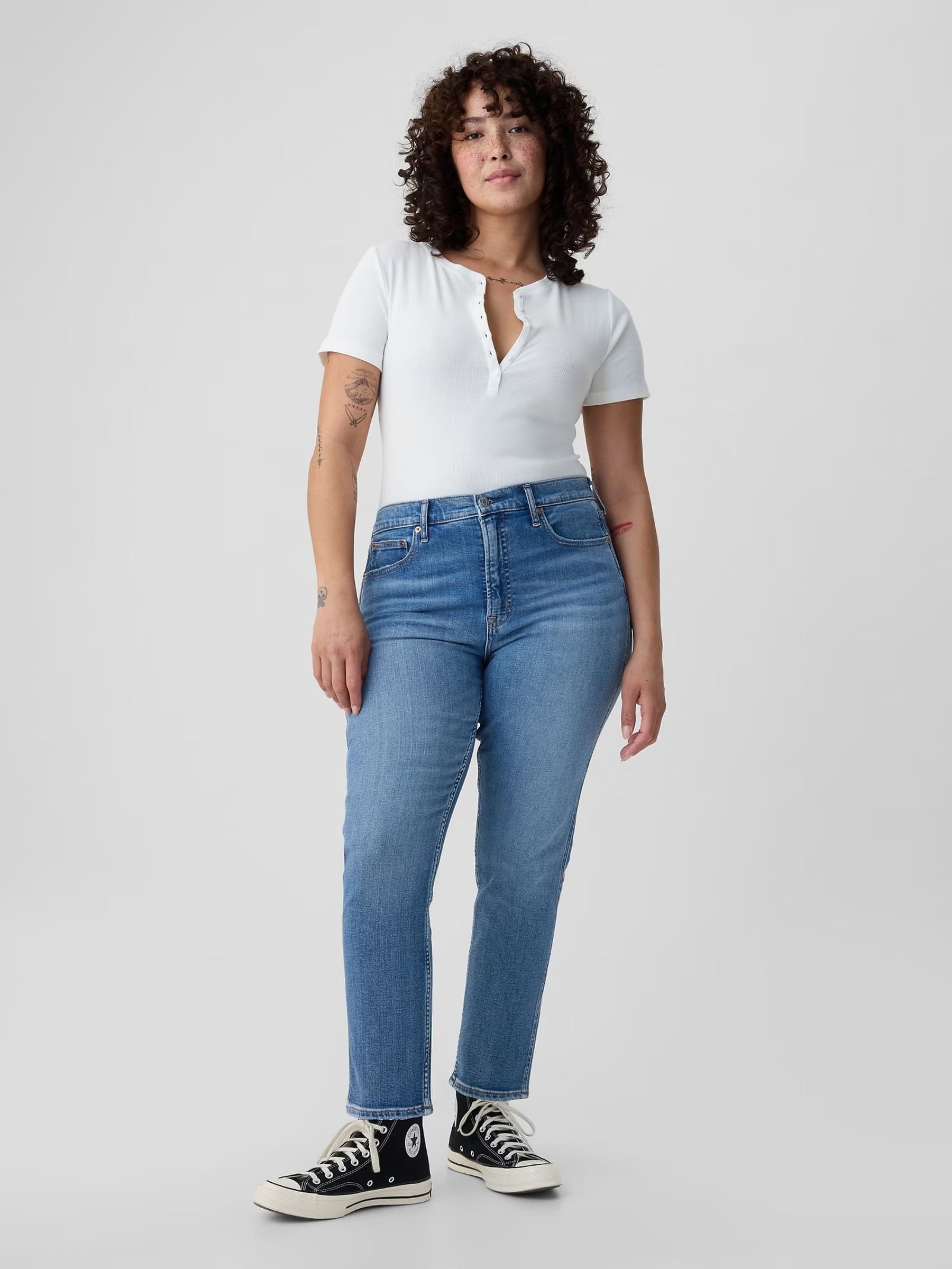 Blue High Waisted Ankle Length Vintage Slim Jeans (E83963) | £60