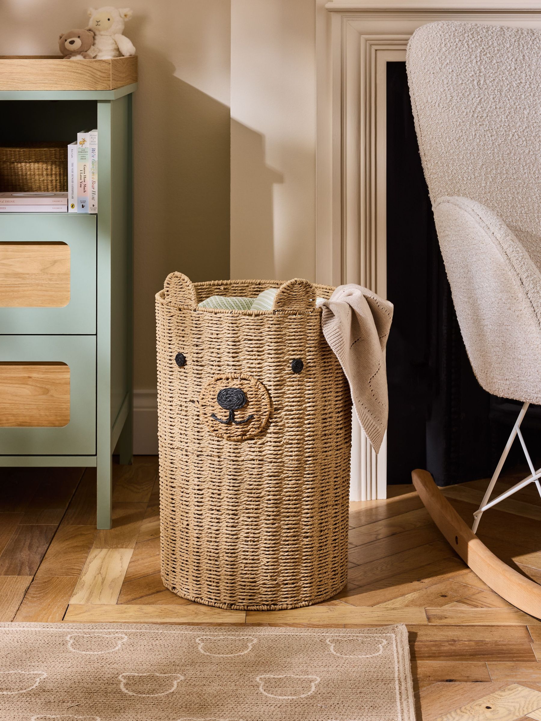 Natural Bear Woven Laundry Basket (E84439) | £58