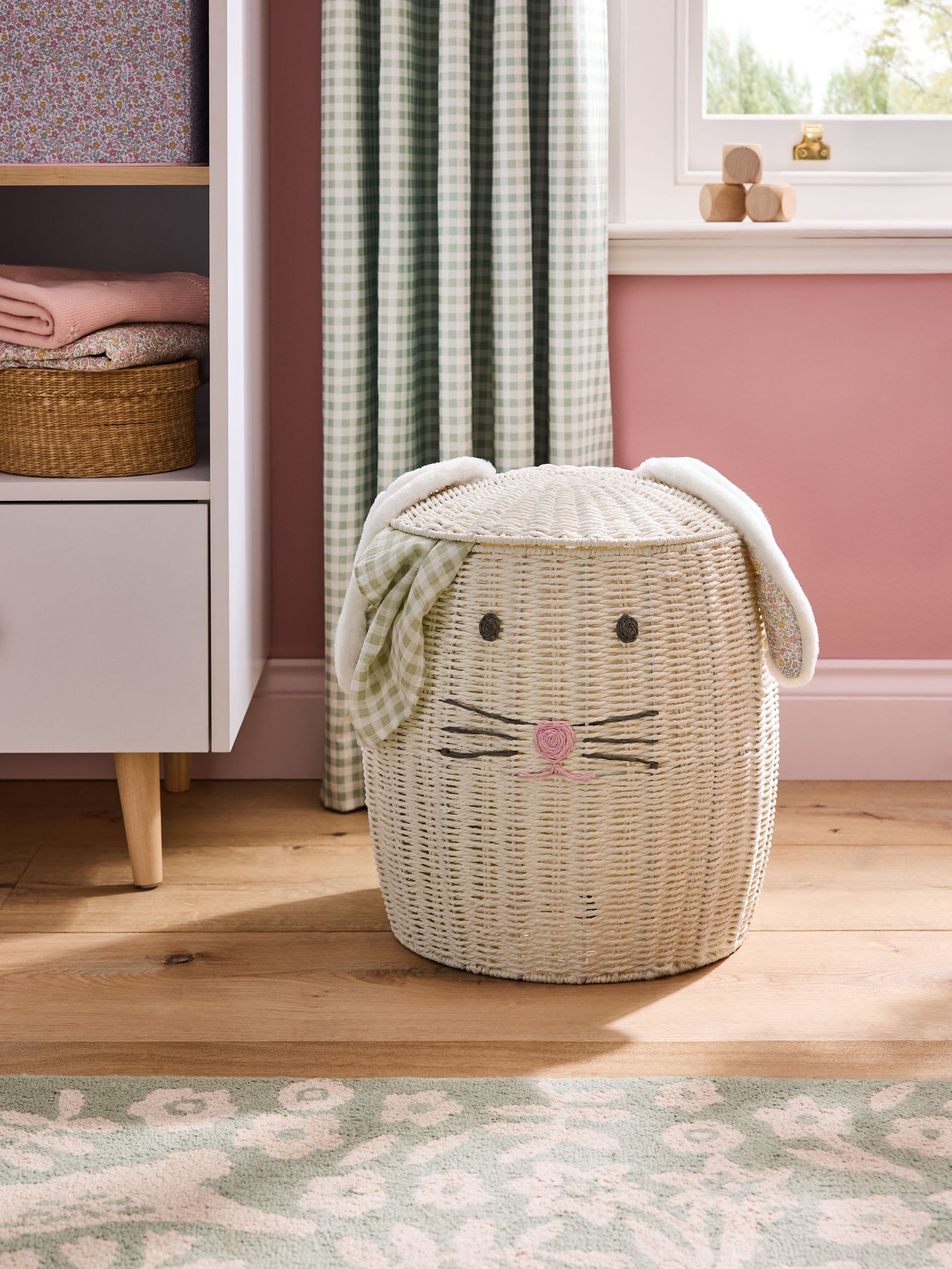 Betsy Bunny Woven Laundry Basket (E84442) | £65