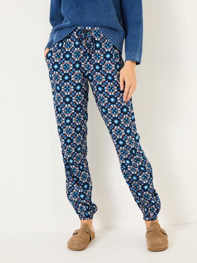 Lyme Blue Batik Geo Cuffed Jogger (E84500) | £42