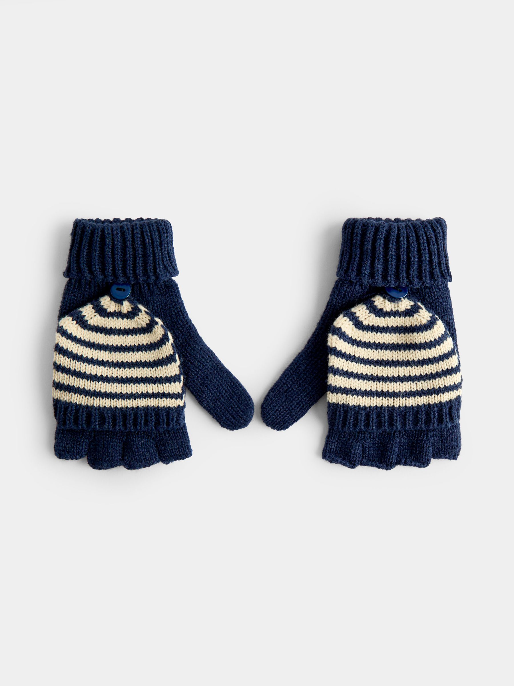 Navy Stripe - Knitted Mittens