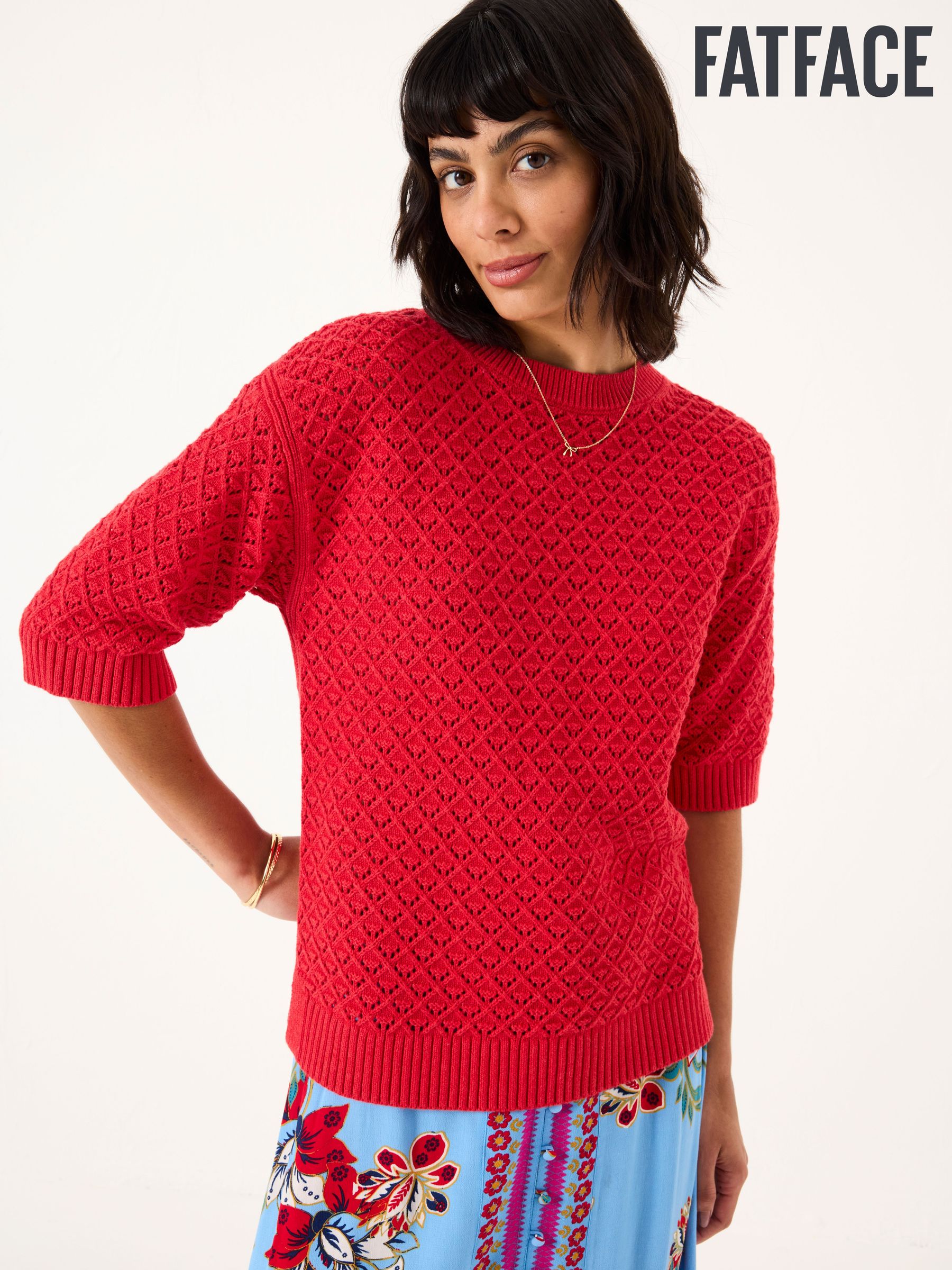 Maysie Red Knitted T-Shirt (E85945) | £49.50