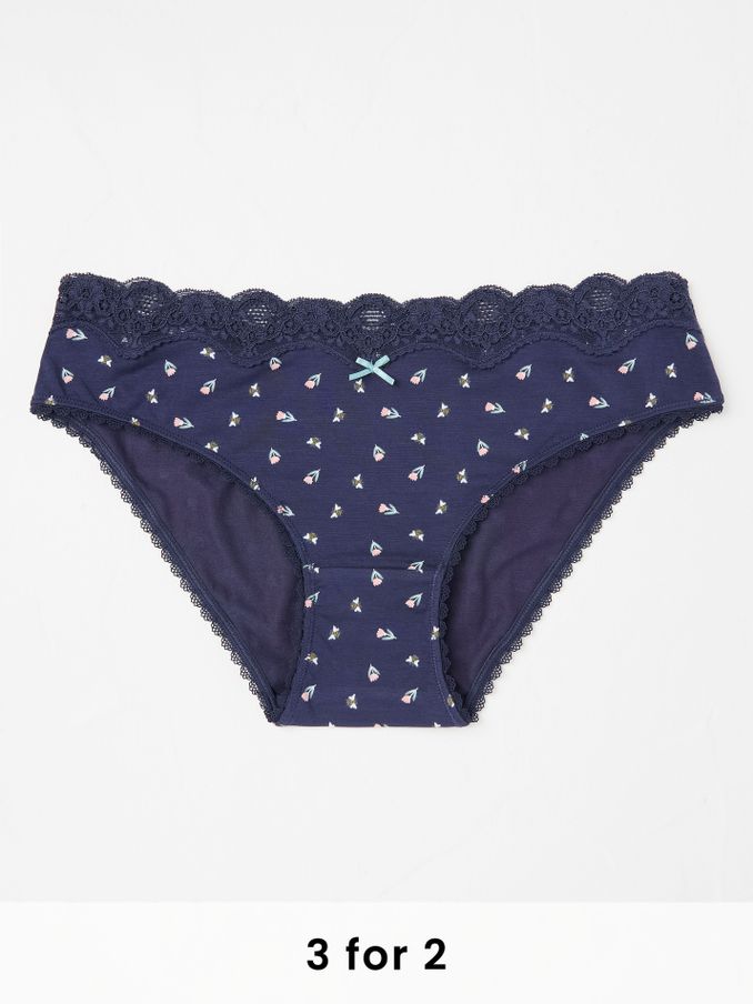 Navy Blue Tulip Mini Knickers (E86173) | £9