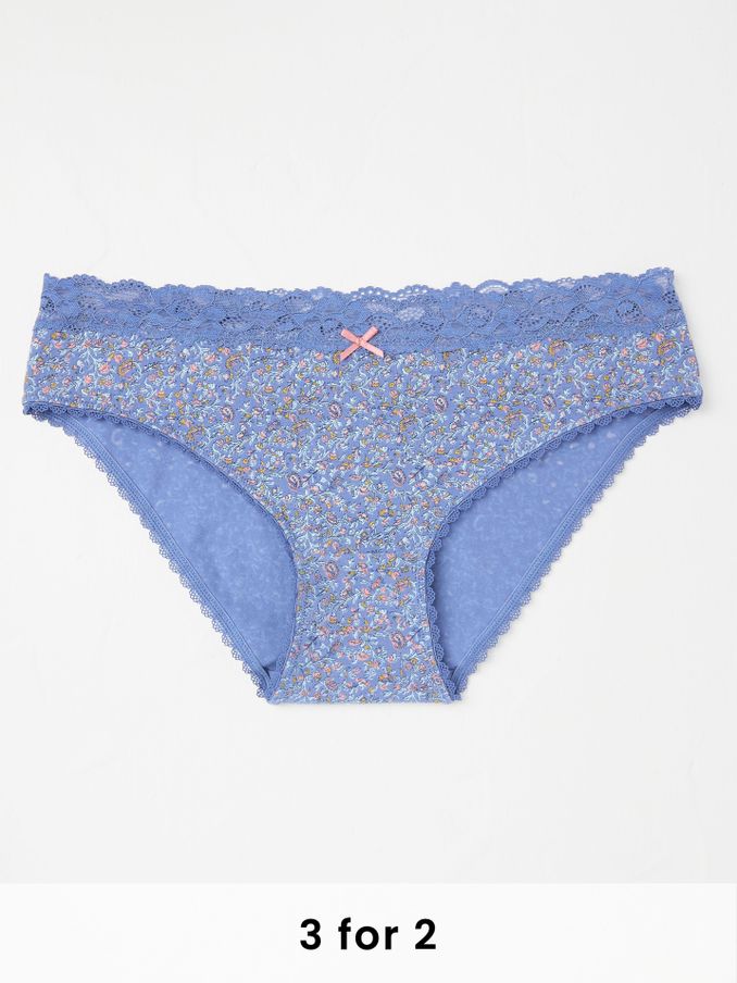 Blue Vine Floral Mini Knickers (E86329) | £9