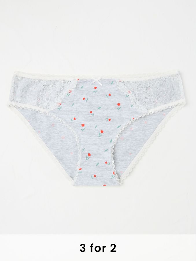 Grey Tulip Mini Knickers (E86354) | £9