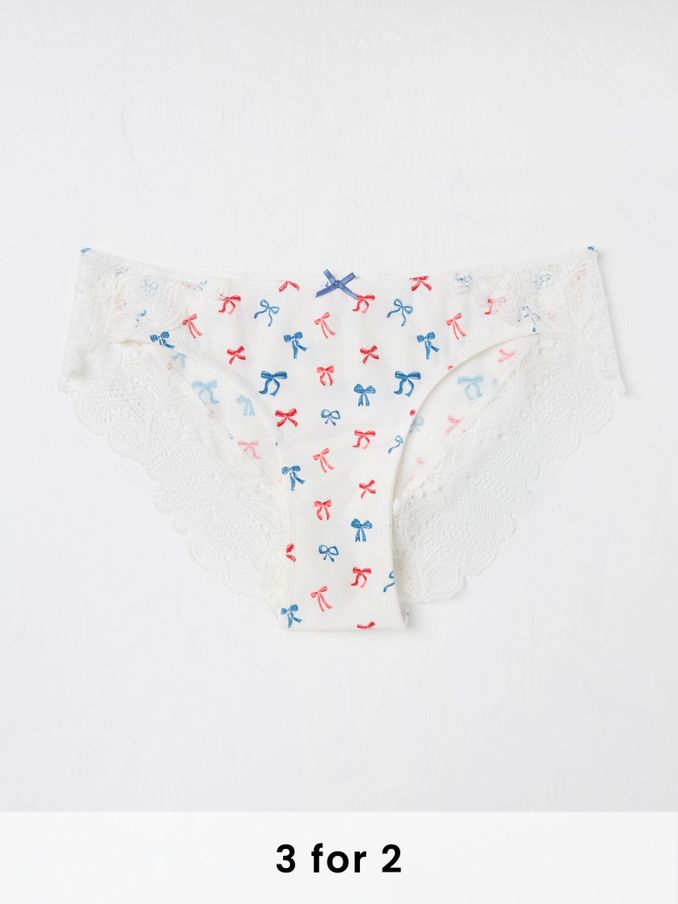 White Bow Cheeky Knickers (E86367) | £9