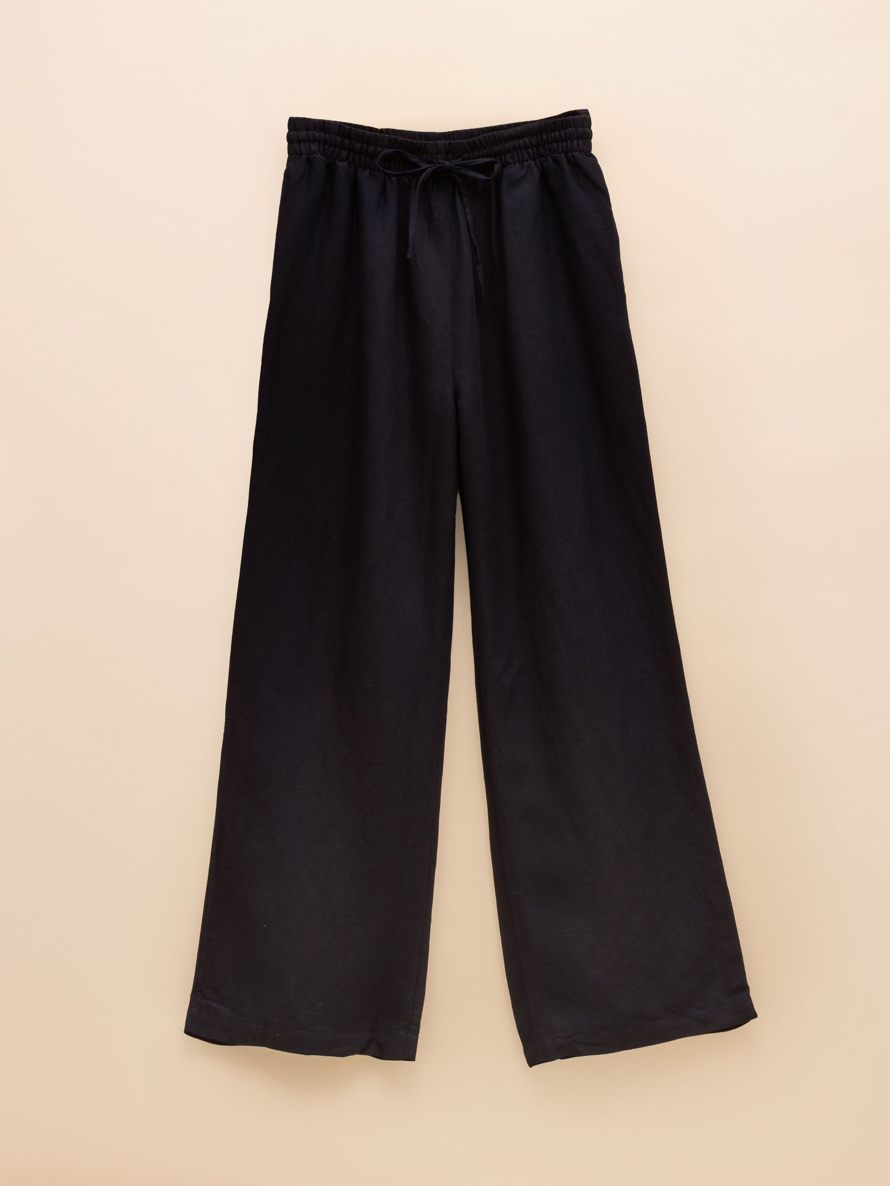 Linen Blend Navy Trousers