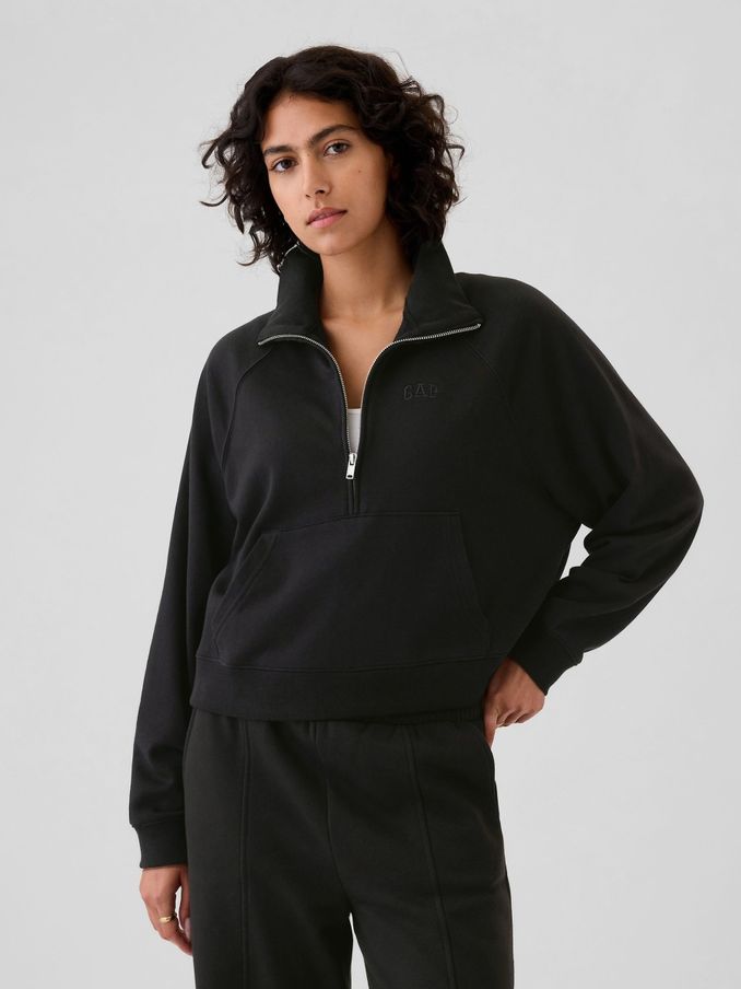 Black Logo Half-Zip Pullover (E86559) | £21