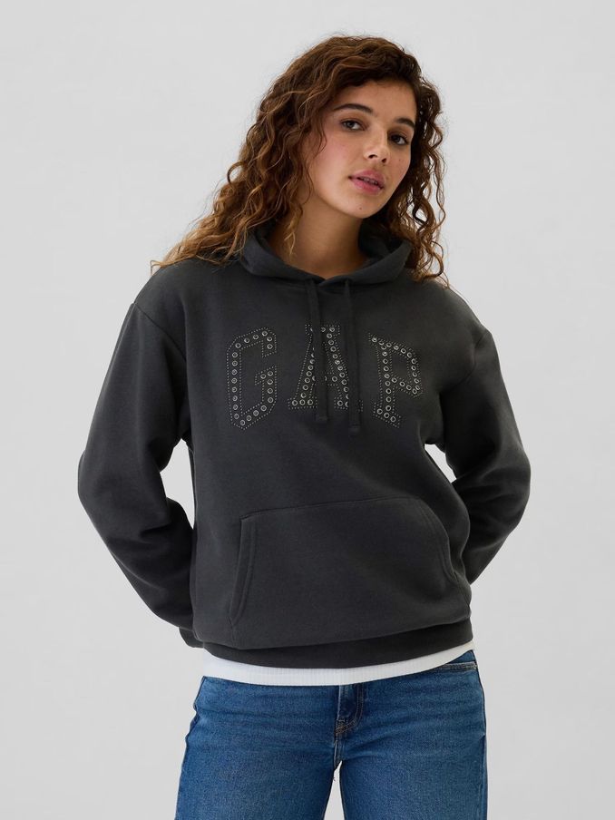 Black Sequin Logo Hoodie (E86560) | £18