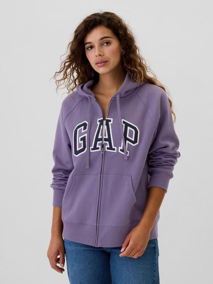 Purple Logo Zip Through Hoodie (E86568) | £21