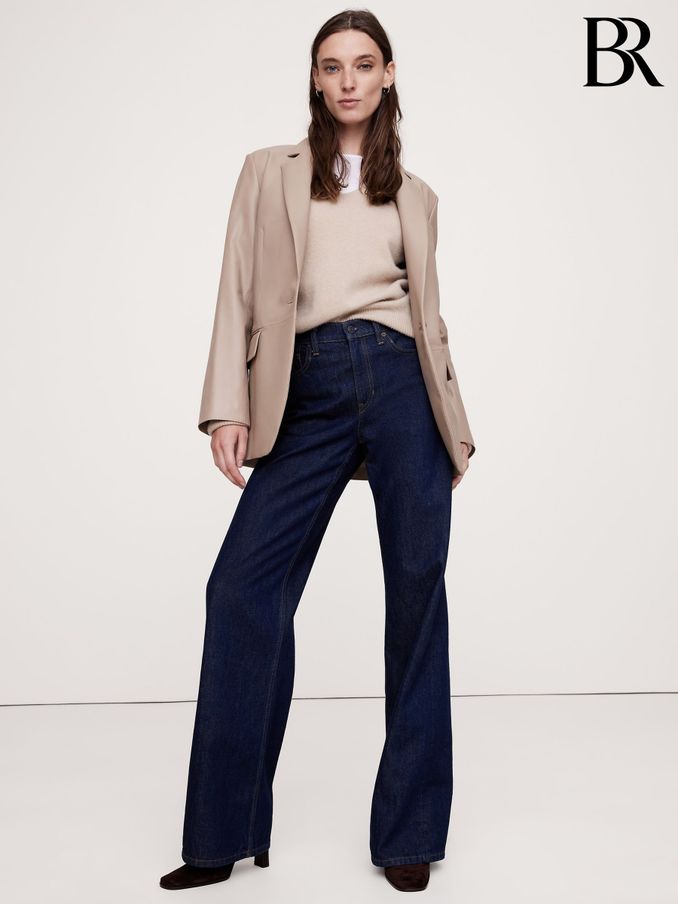 Banana Republic Dark Blue The Icon Classic Wide Leg Jeans (E87497) | £85