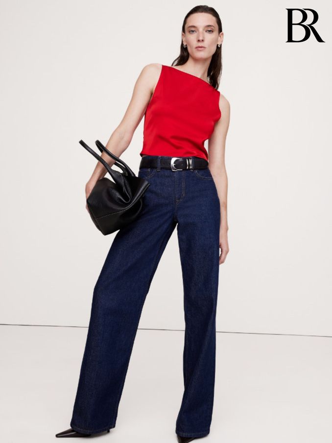Banana Republic Red Stretch-Satin Longline Vest (E87508) | £75