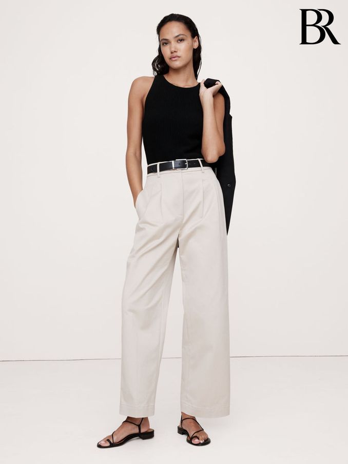 Banana Republic Black Cece Sculpted Ribbed Top (E87543) | £65