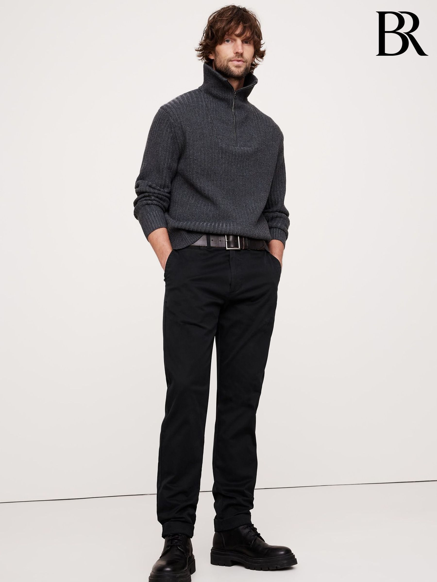 Banana Republic Black Authentic Slim Stretch Chinos (E87795) | £75
