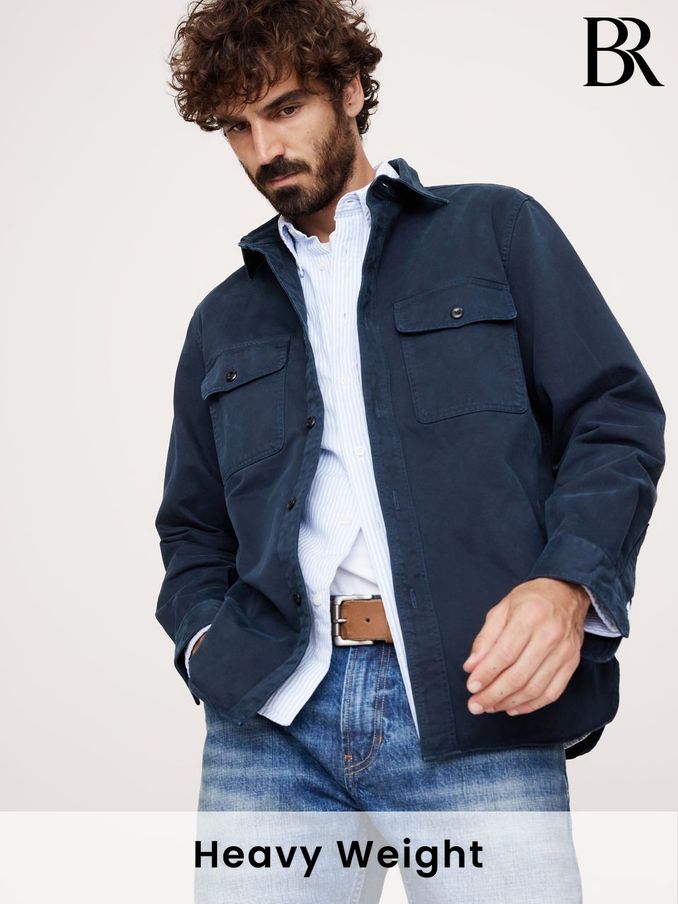 Banana Republic Blue Cotton Twill Shirt Jacket (E87812) | £85