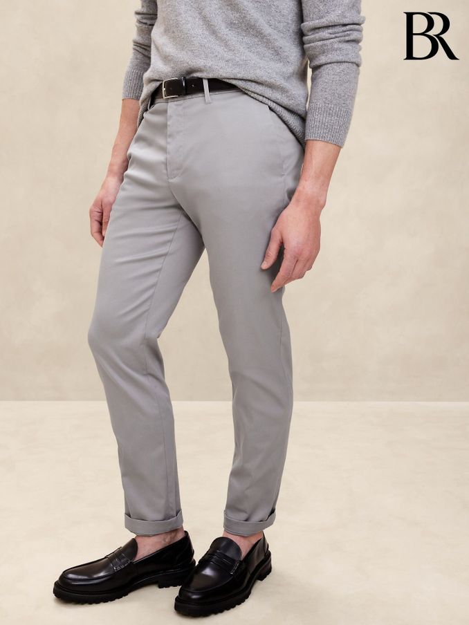 Banana Republic Grey Athletic Tapered Fit Chinos (E87847) | £48