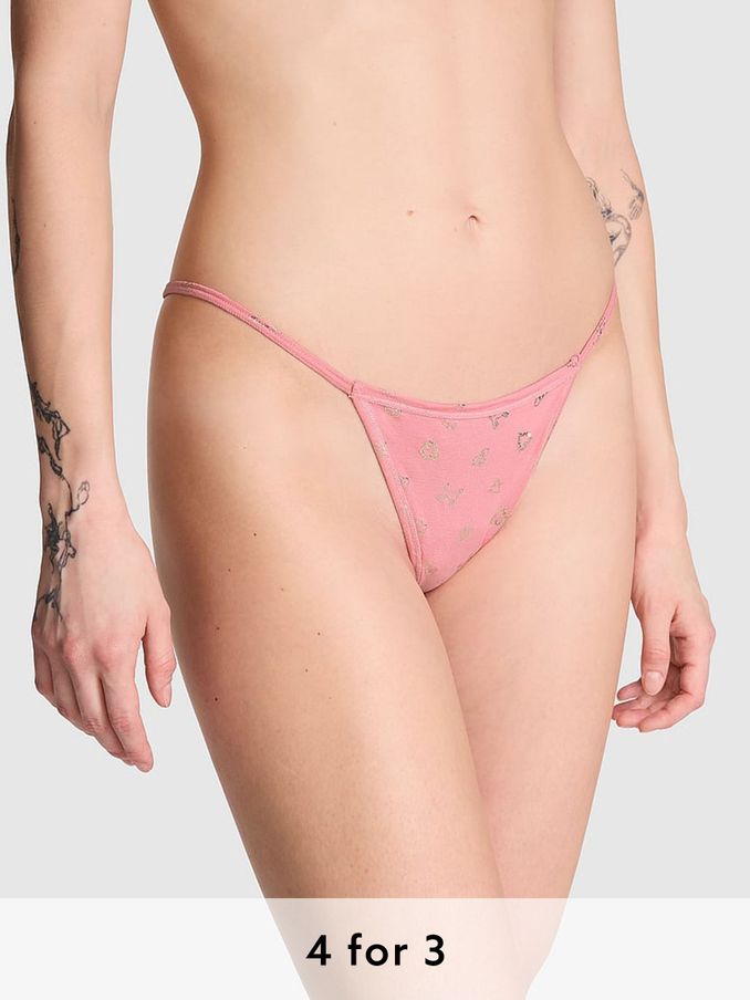 Petal Pink Cotton G String Knickers (E87915) | £9