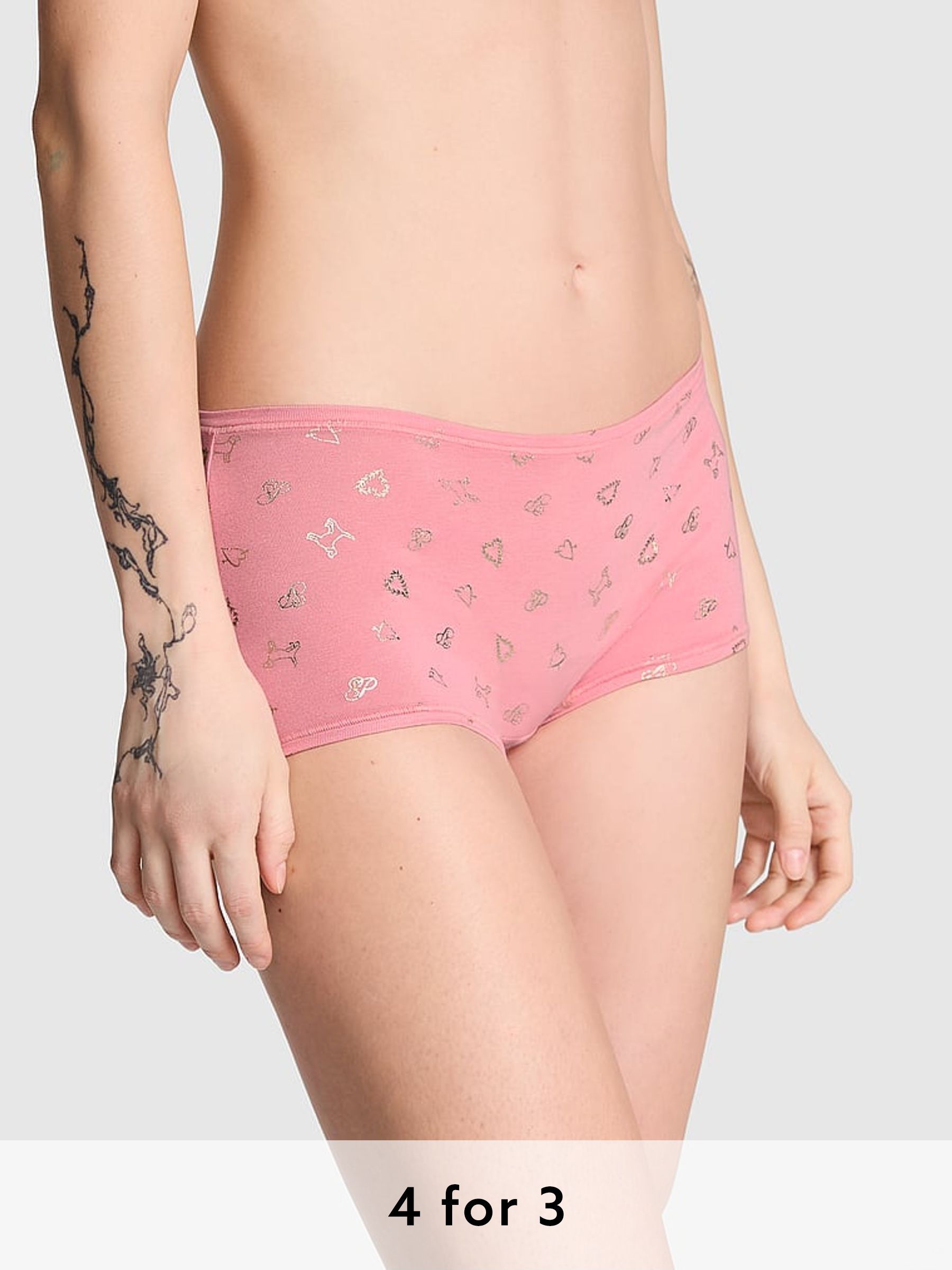 Petal Pink Cotton Boyshort Knickers (E87926) | £9