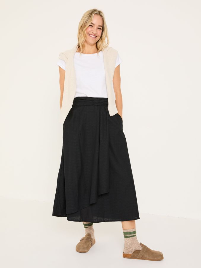 Juni Black Midi Skirt (E88172) | £49.50