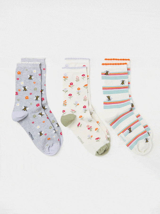 White 3 Pack of Socks in Mum Gift Box (E88439) | £16