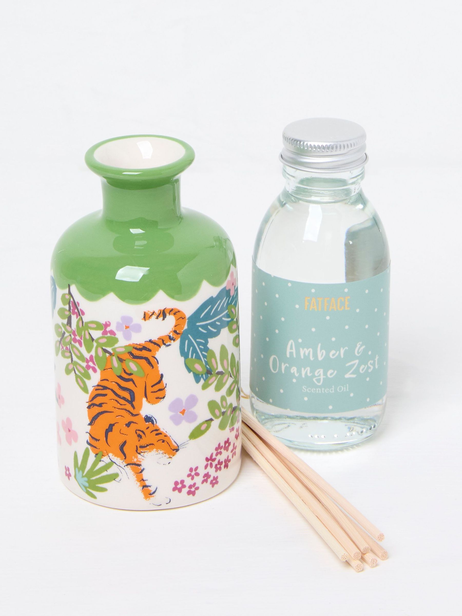 Green Multi Tiger Print Ceramic Diffuser (E88451) | £29.50