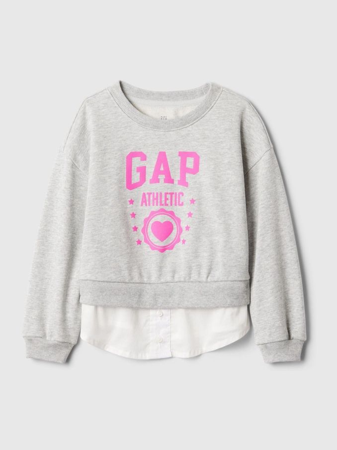 Grey Vintage Soft Layered Logo Crew Neck Jumper (6mths-5yrs) (E88713) | £10