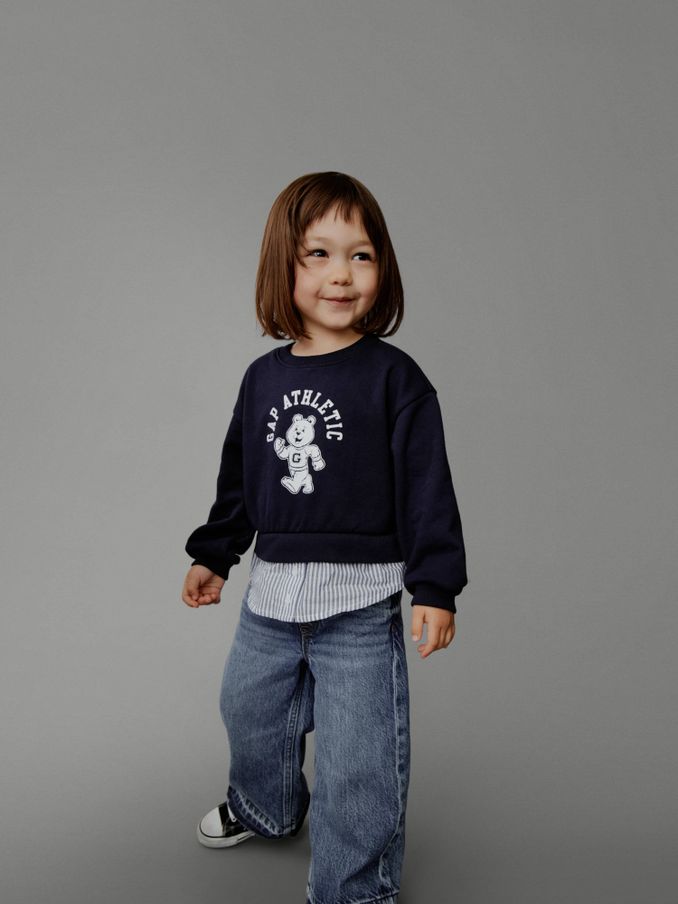 Blue Vintage Soft Layered Logo Crew Neck Jumper (6mths-5yrs) (E88715) | £14