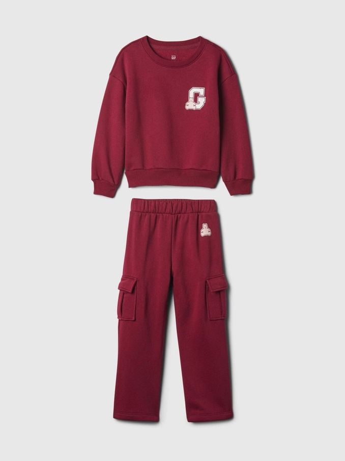 Red Varsity Crew Neck Jumper & Jogger Set (6mths-5yrs) (E88734) | £21