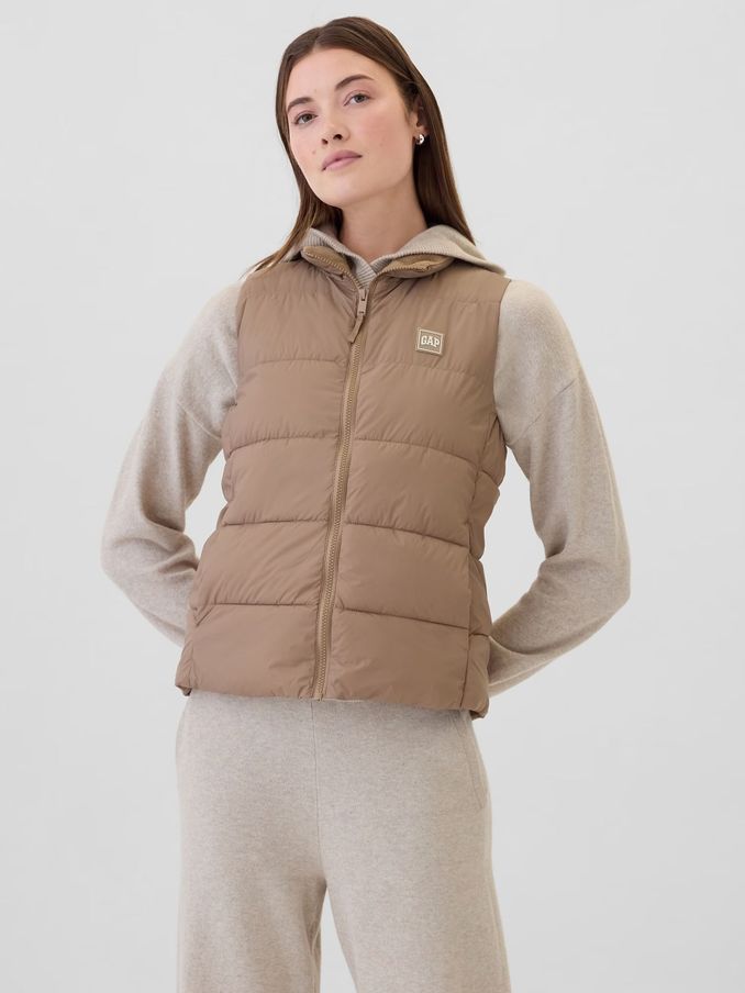 Brown Logo Cold Control Puffer Gilet (E88754) | £21