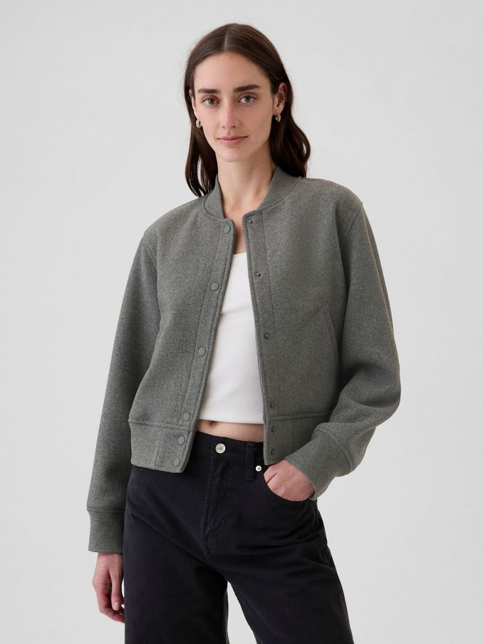 Grey Wool Blend Bomber Jacket (E88769) | £47
