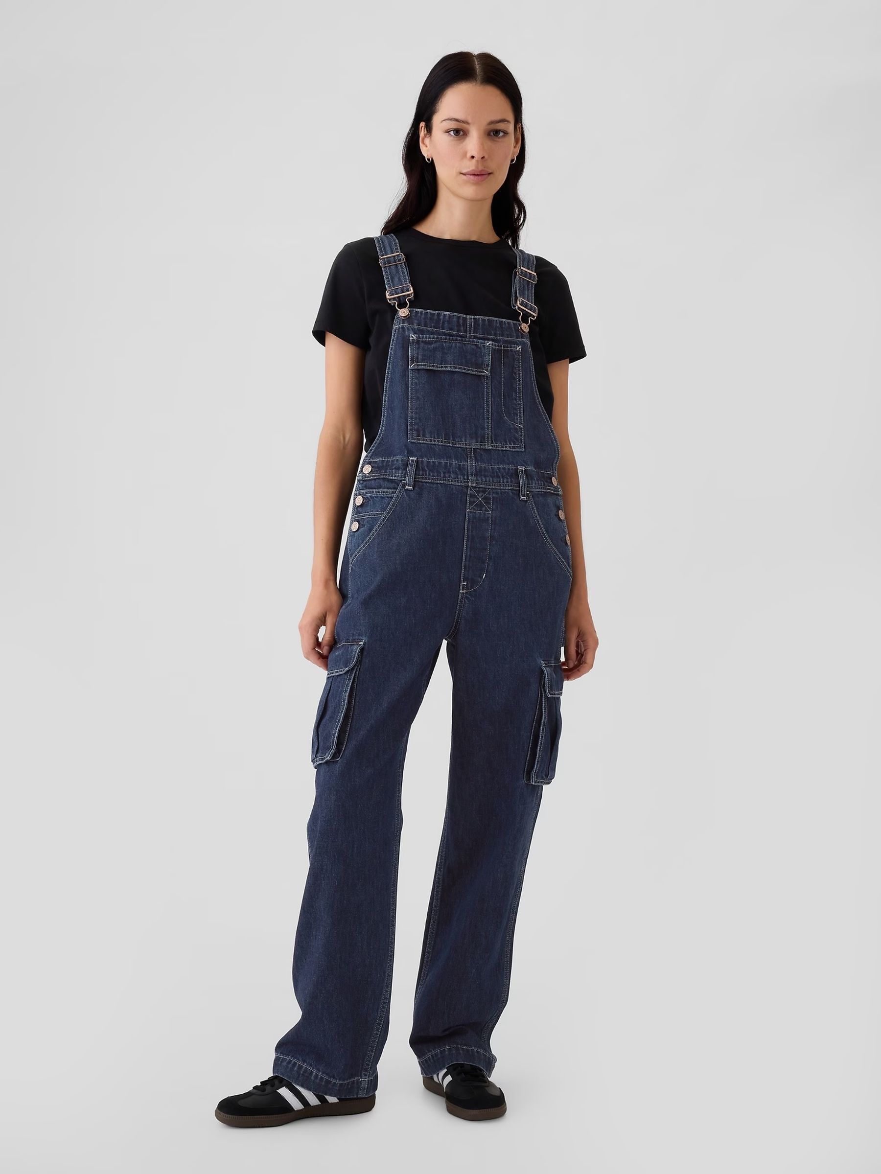 Blue Relaxed Denim Cargo Dungaree (E88775) | £80
