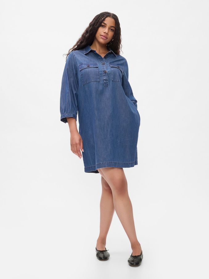 Blue Denim Utility Mini Shirtdress (E88786) | £55