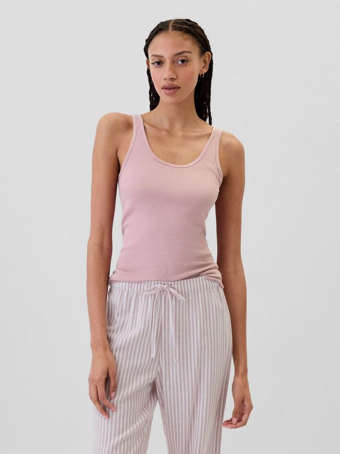 Pink Ribbed Support Pyjama Tank Top (E88827) | £9