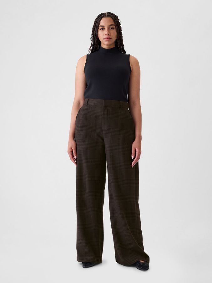 Brown 365 High Waisted Brushed Twill Pleated Taper Trousers (E88842) | £30