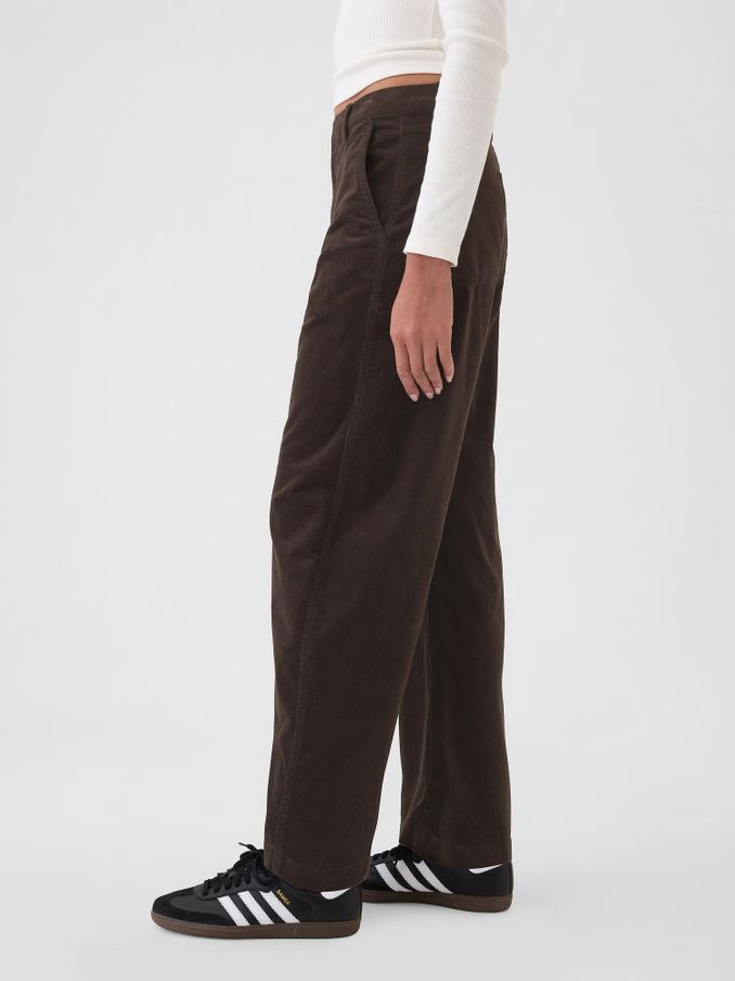 Brown 365 High Rise Corduroy Tapered Trousers (E88847) | £33
