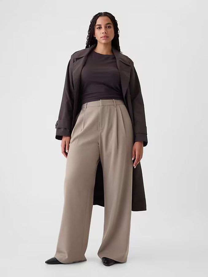 Light Brown 365 High Waisted Brushed Twill Pleated Trousers (E88853) | £30