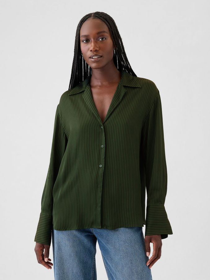 Green Satin Perfect Shirt (E88861) | £27