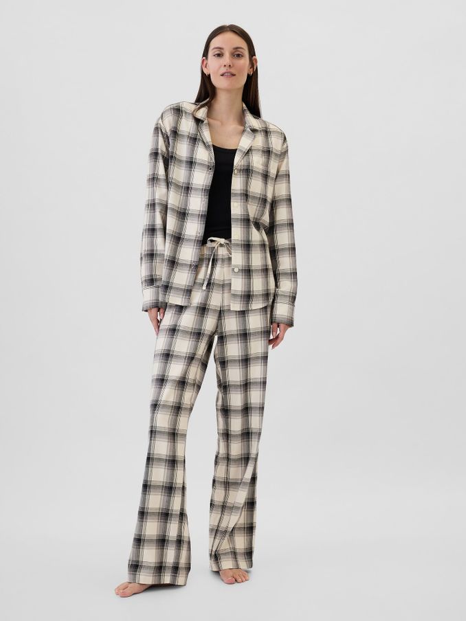 White Matching Family Christmas Relaxed Flannel Pyjama Bottoms (E88865) | £15
