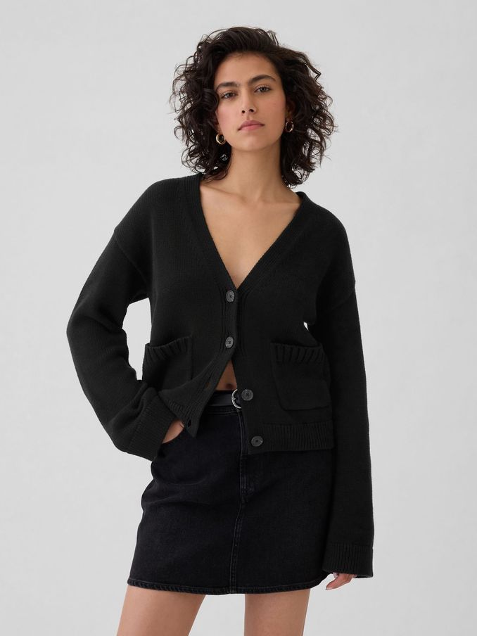 Black V-Neck Pocket Cardigan (E88877) | £27
