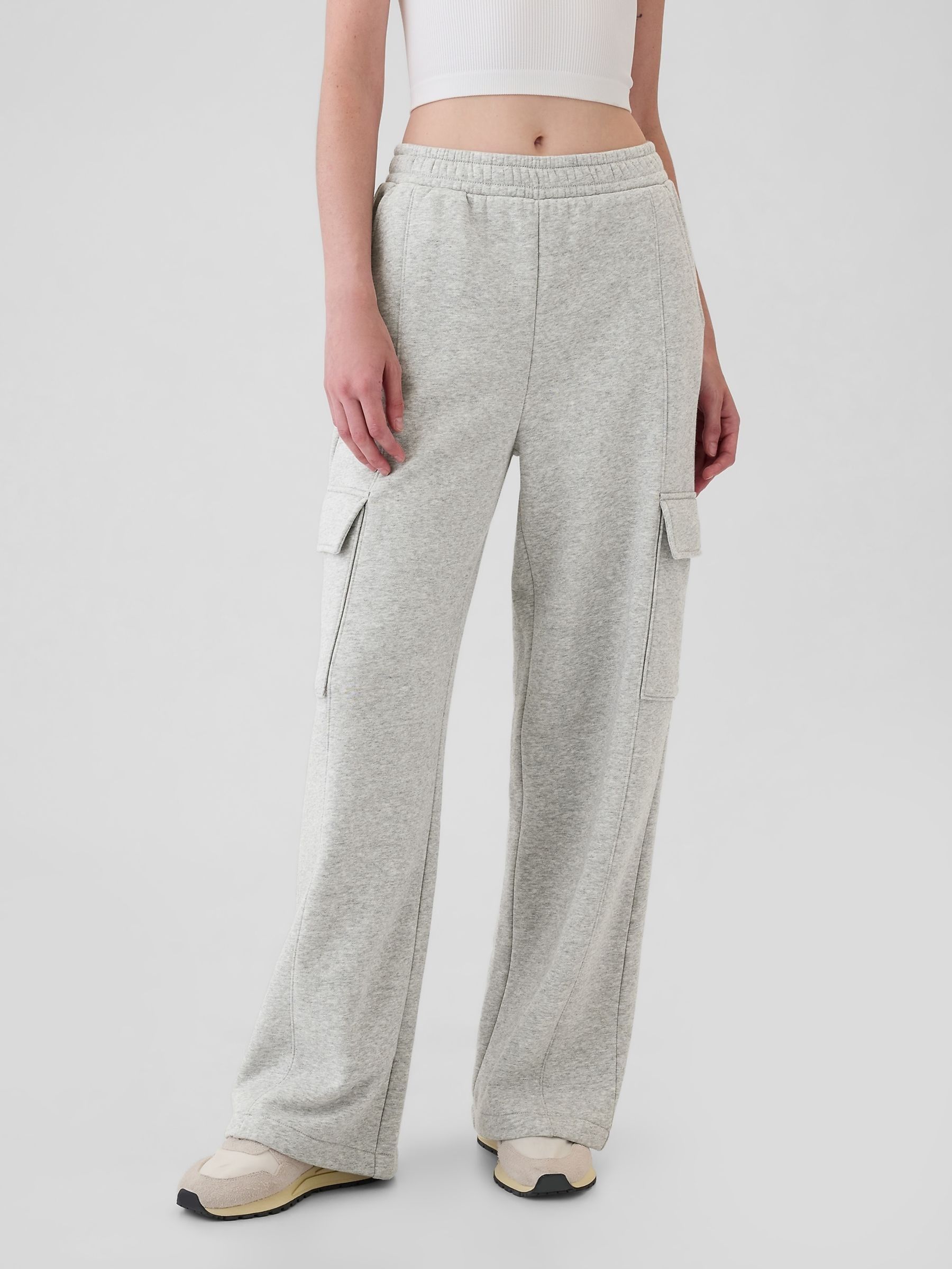 Grey Vintage Soft Cargo Wide Leg Joggers (E88888) | £35