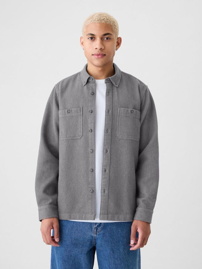 Grey Knit Overshirt (E88972) | £30