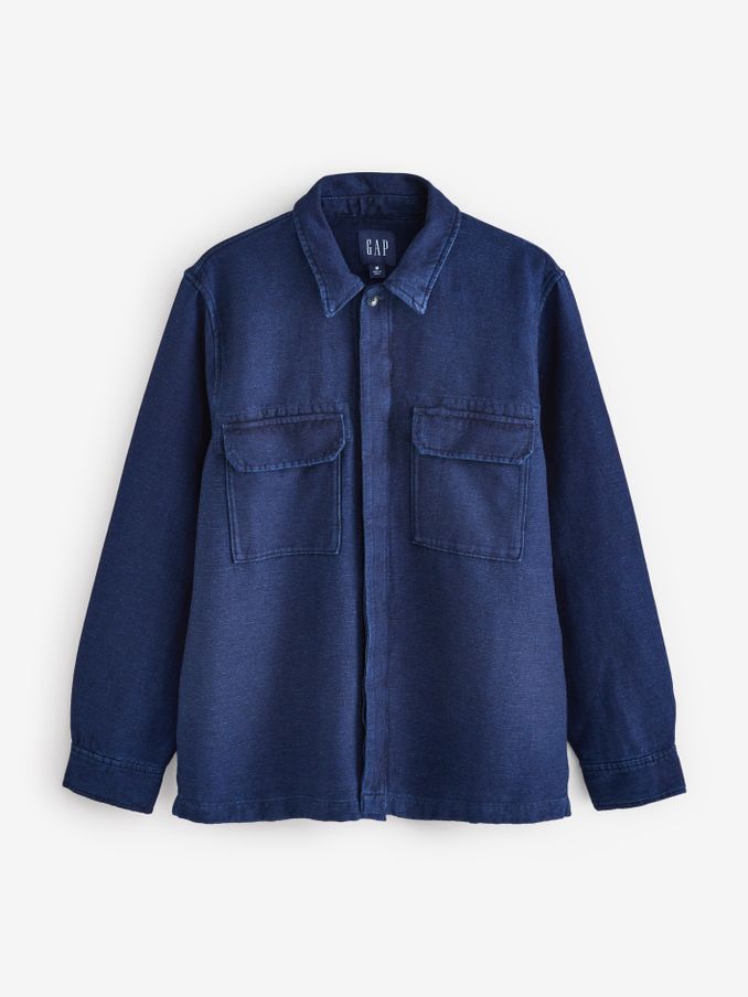 Dark Indigo Blue Denim Overshirt (E88980) | £50
