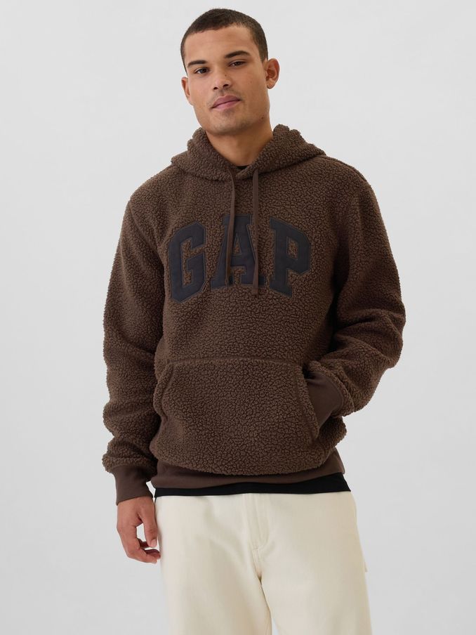 Brown Logo Sherpa Hoodie (E88986) | £24