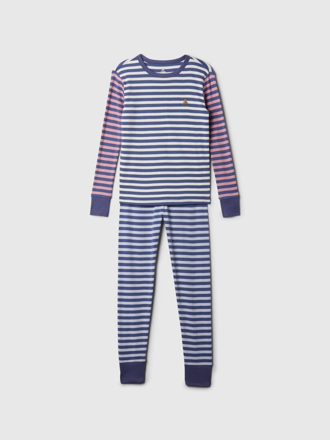 Blue Stripe Cotton Long Sleeve Pyjama Set (4-13yrs) (E89158) | £12
