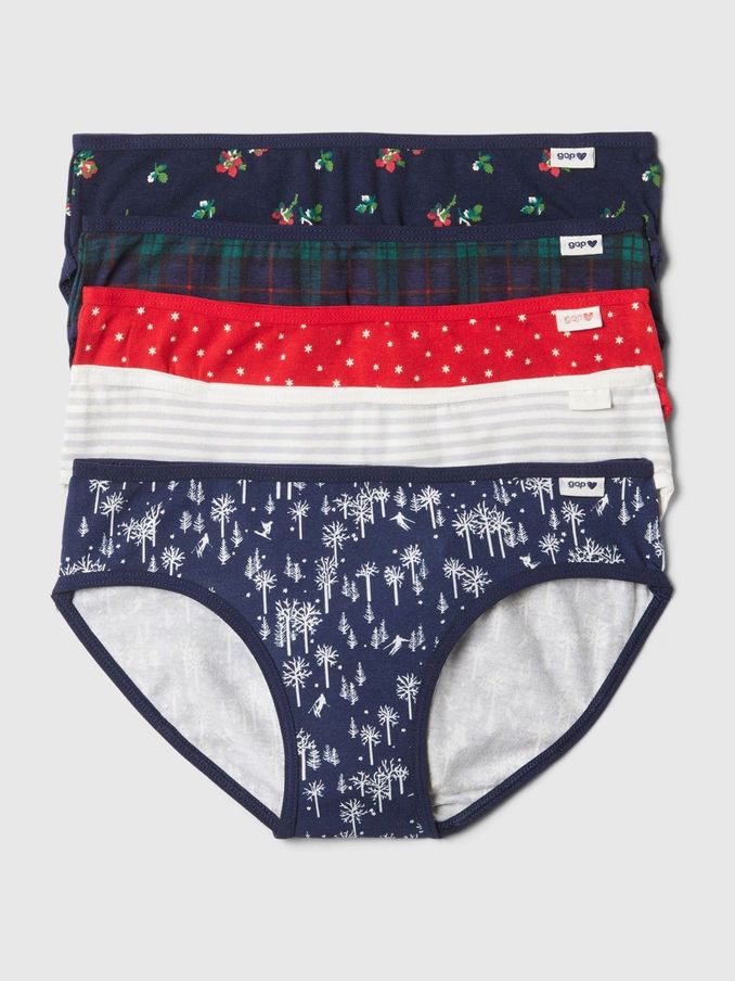 Navy Blue Bikini Briefs 5 Pack (4-13yrs) (E89159) | £20
