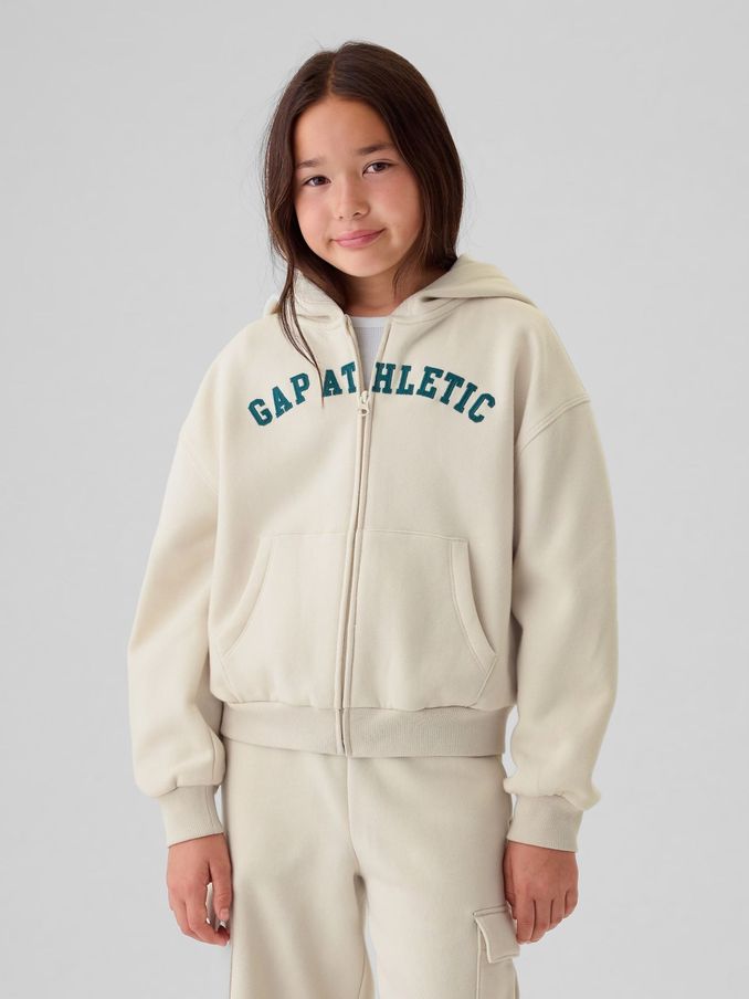Cream Logo Zip Up Hoodie (4-13yrs) (E89166) | £15