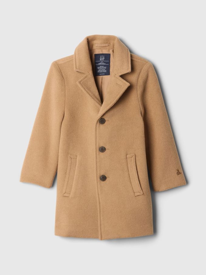 Brown Poly-Wool Blend Long Coat (6mths-5yrs) (E89260) | £31