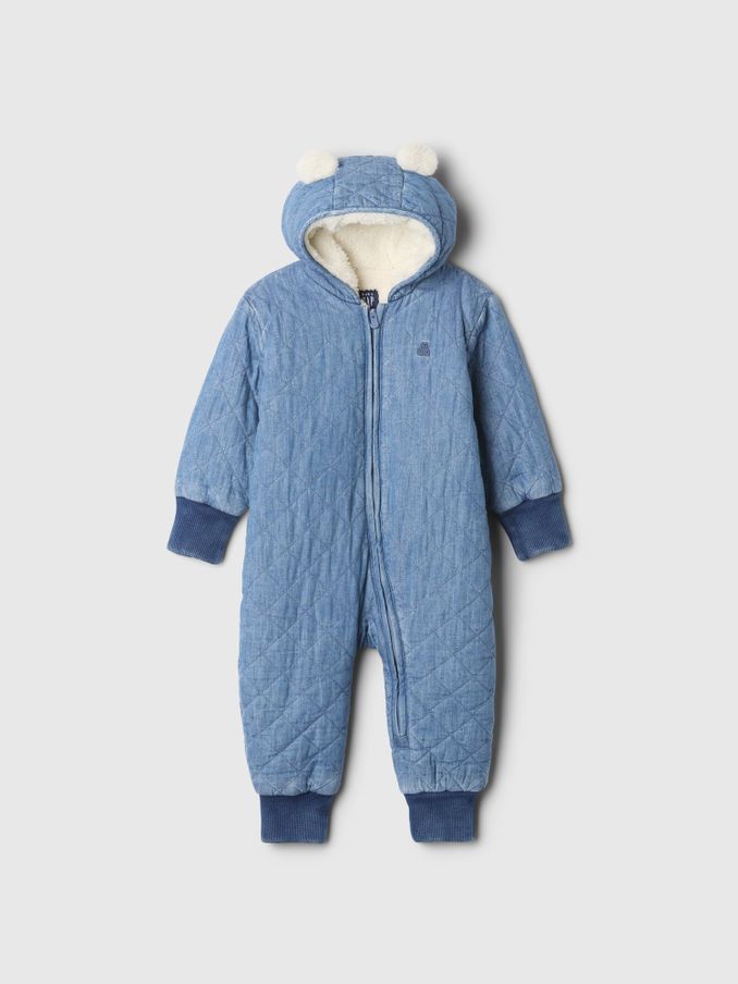 Blue Quilted Cosy Chambray One-Piece (Newborn-24mths) (E89311) | £50