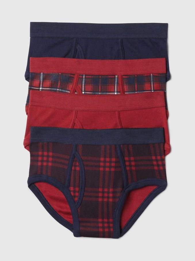Red 4 Pack Cotton Briefs (4-13yrs) (E89350) | £20