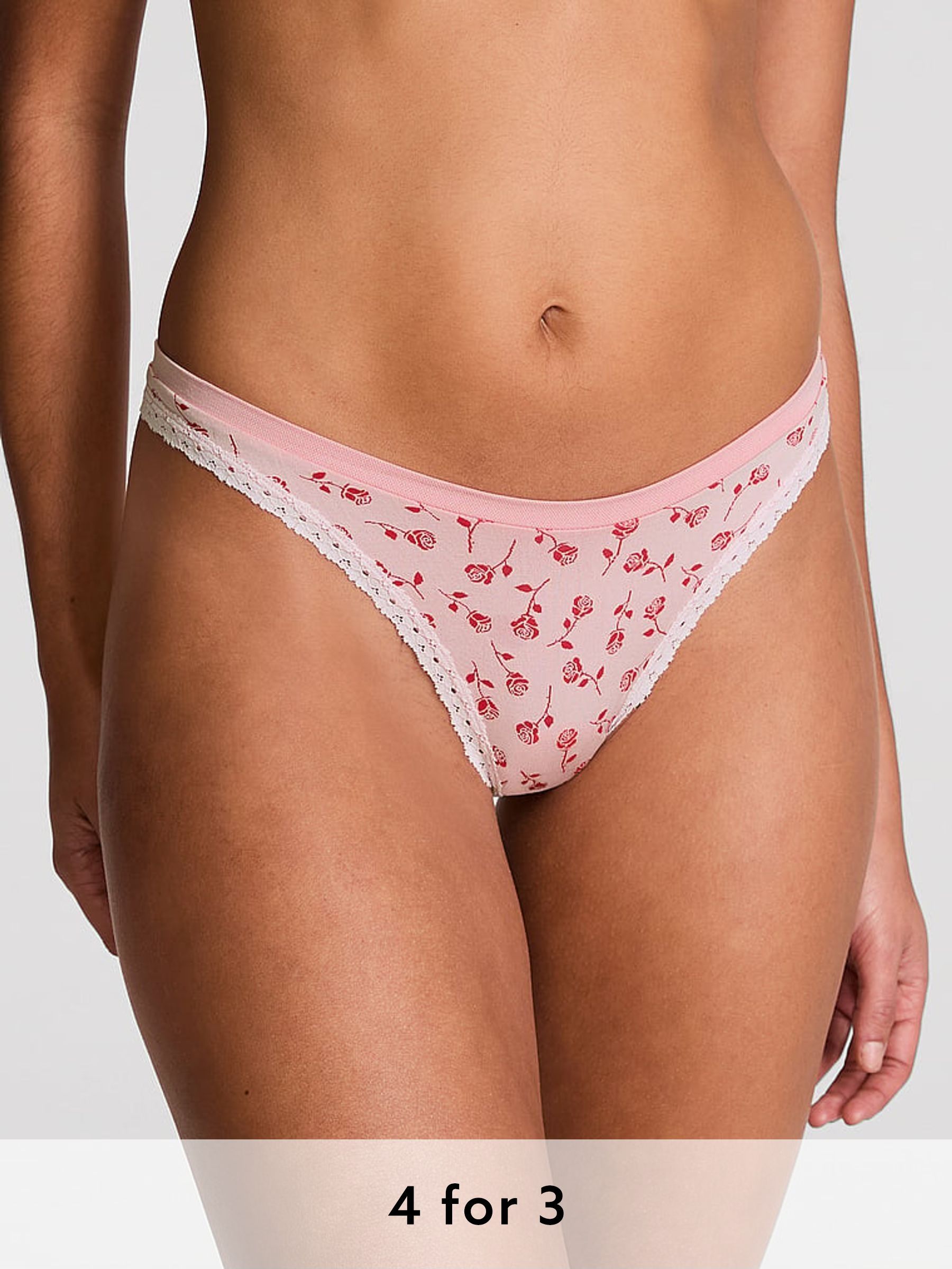 Pink Tulip Thong Seamless Knickers (E89930) | £9